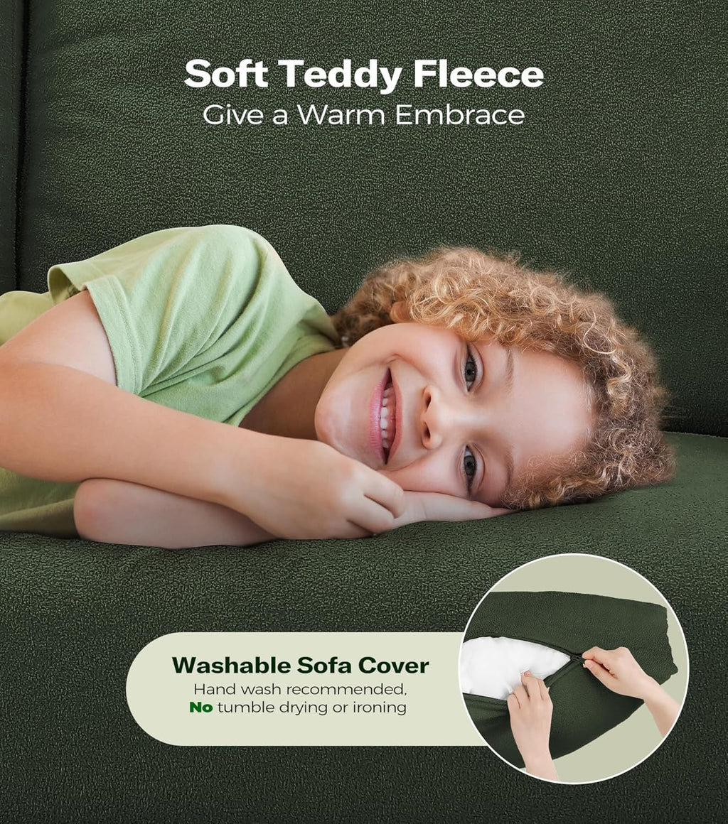 Loveseat Sofa 51" Love Seat Comfy Corduroy Small Loveseat Tool-Free Setup Couch