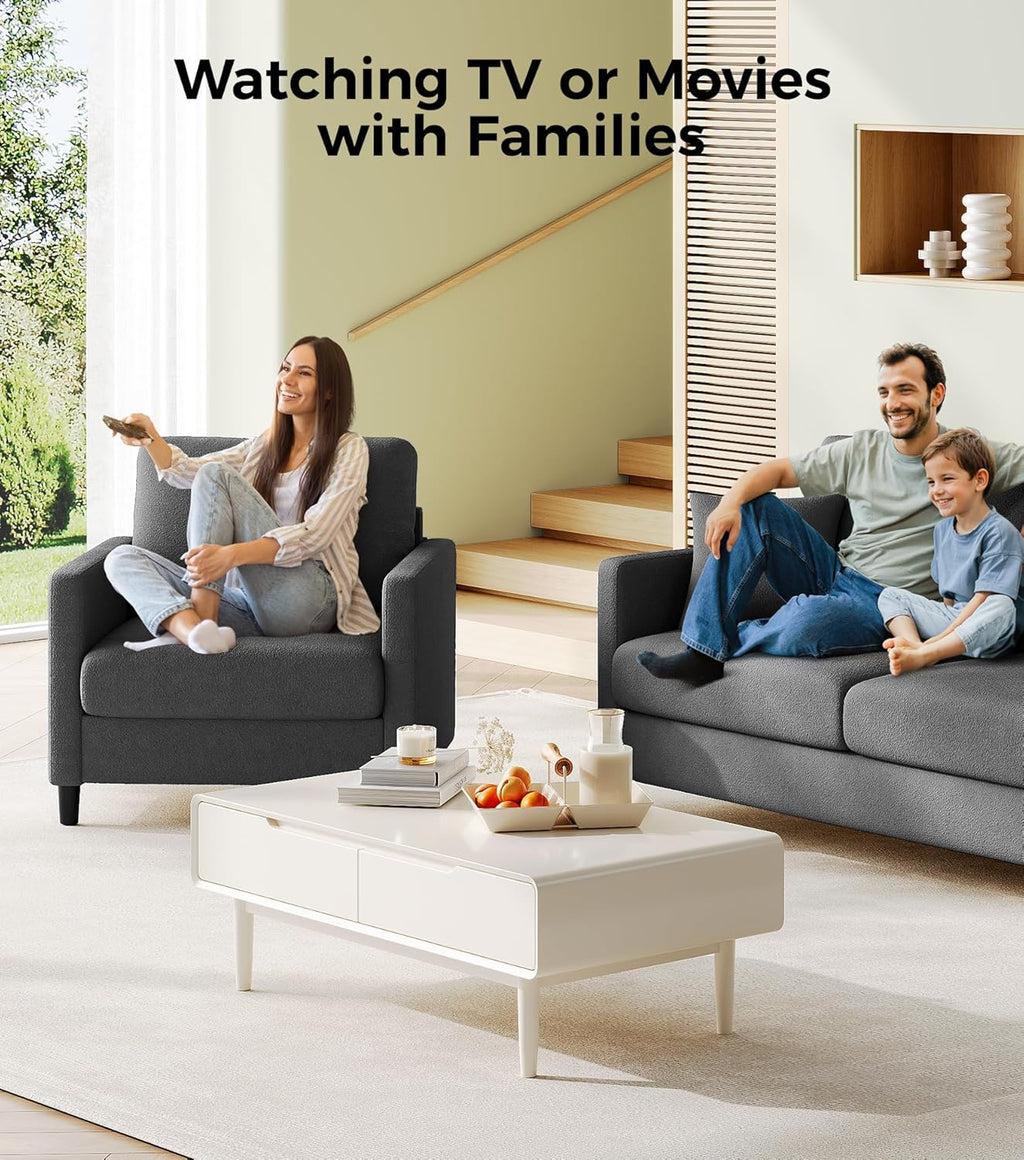 Loveseat Sofa 51" Love Seat Comfy Corduroy Small Loveseat Tool-Free Setup Couch