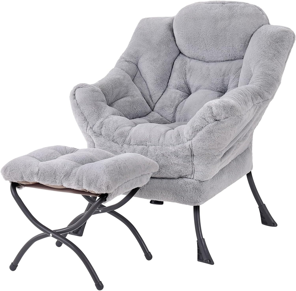 Tiita Lazy Chair with Ottoman Modern Large Accent Lounge Chair Leisure Sofa Armchair Ottoman