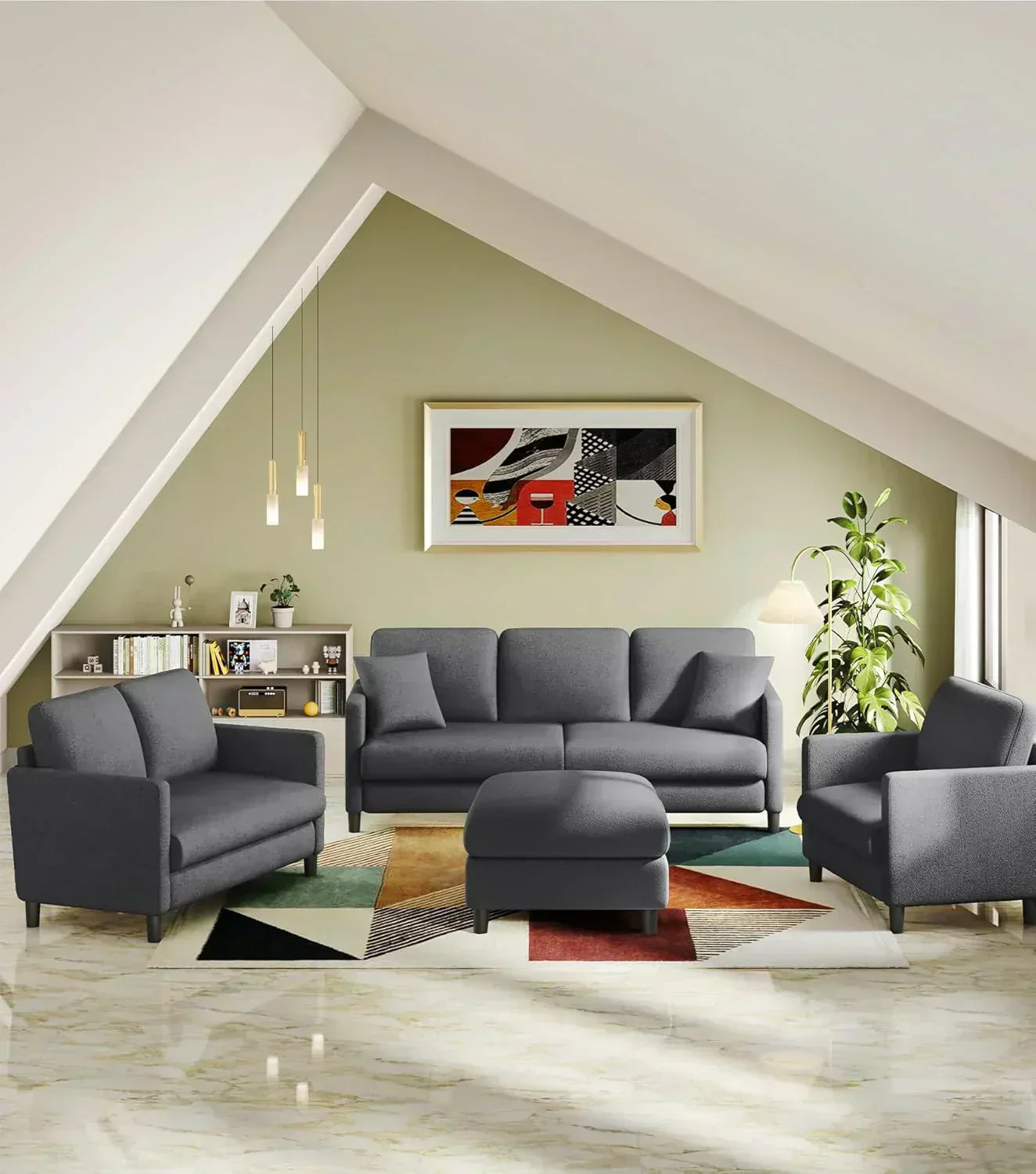 Loveseat Sofa 51" Love Seat Comfy Corduroy Small Loveseat Tool-Free Setup Couch