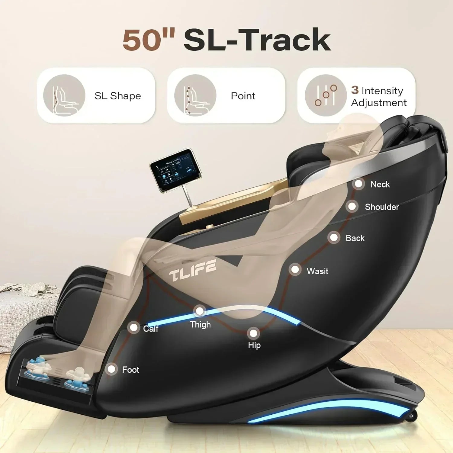 Full Body Massage Chair 160° Zero Gravity Recliner with Body Scan Shiatsu Massage Chair