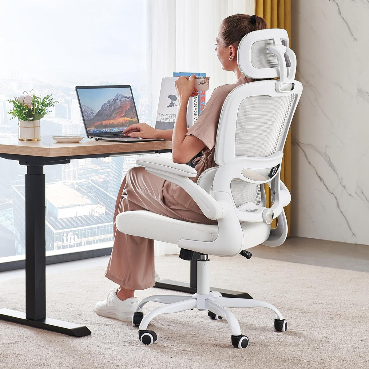 TRALT Office Chair Ergonomic Desk Chair 330 lbs Home Gaming Chair with Wheels