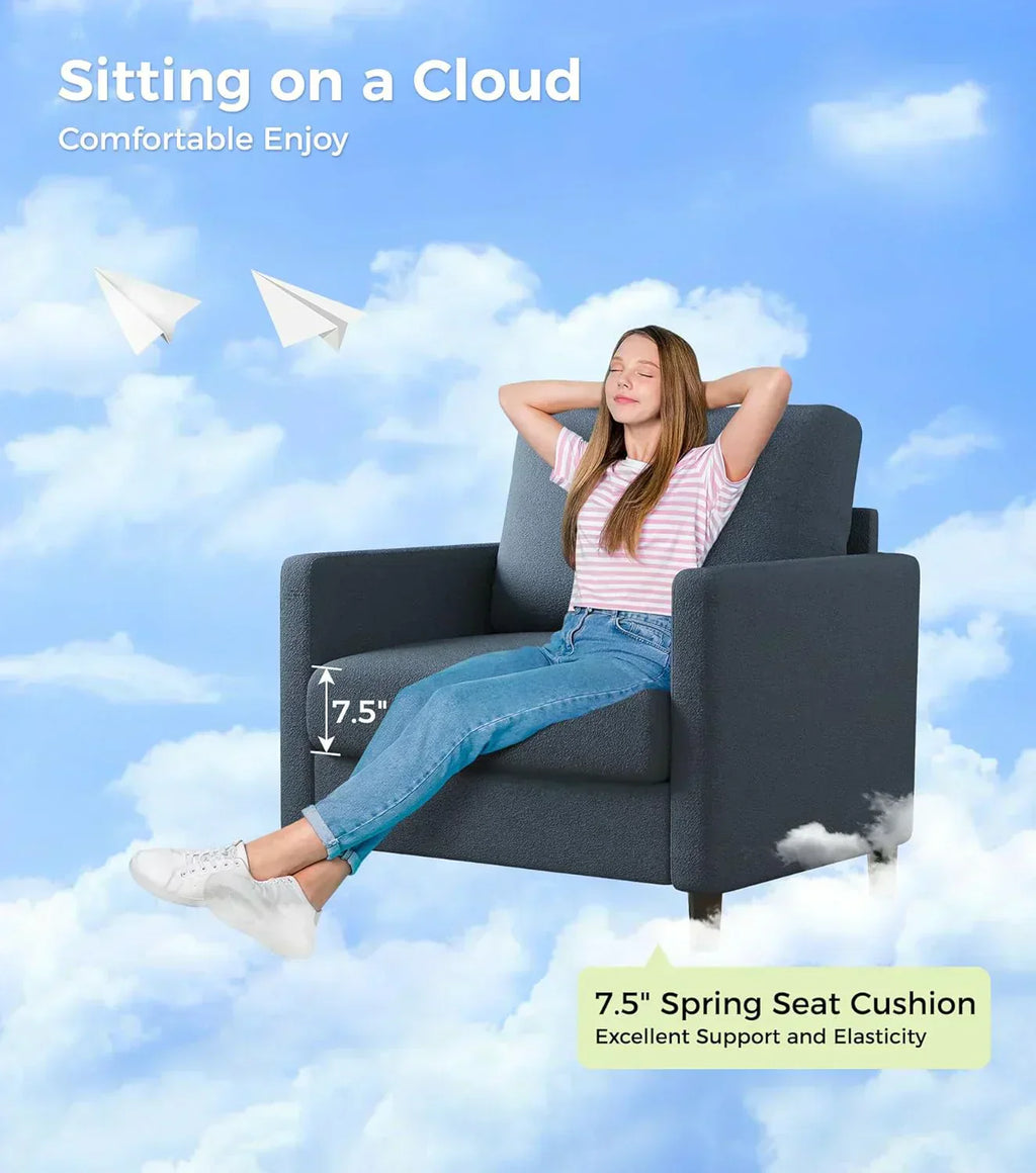 Loveseat Sofa 51" Love Seat Comfy Corduroy Small Loveseat Tool-Free Setup Couch