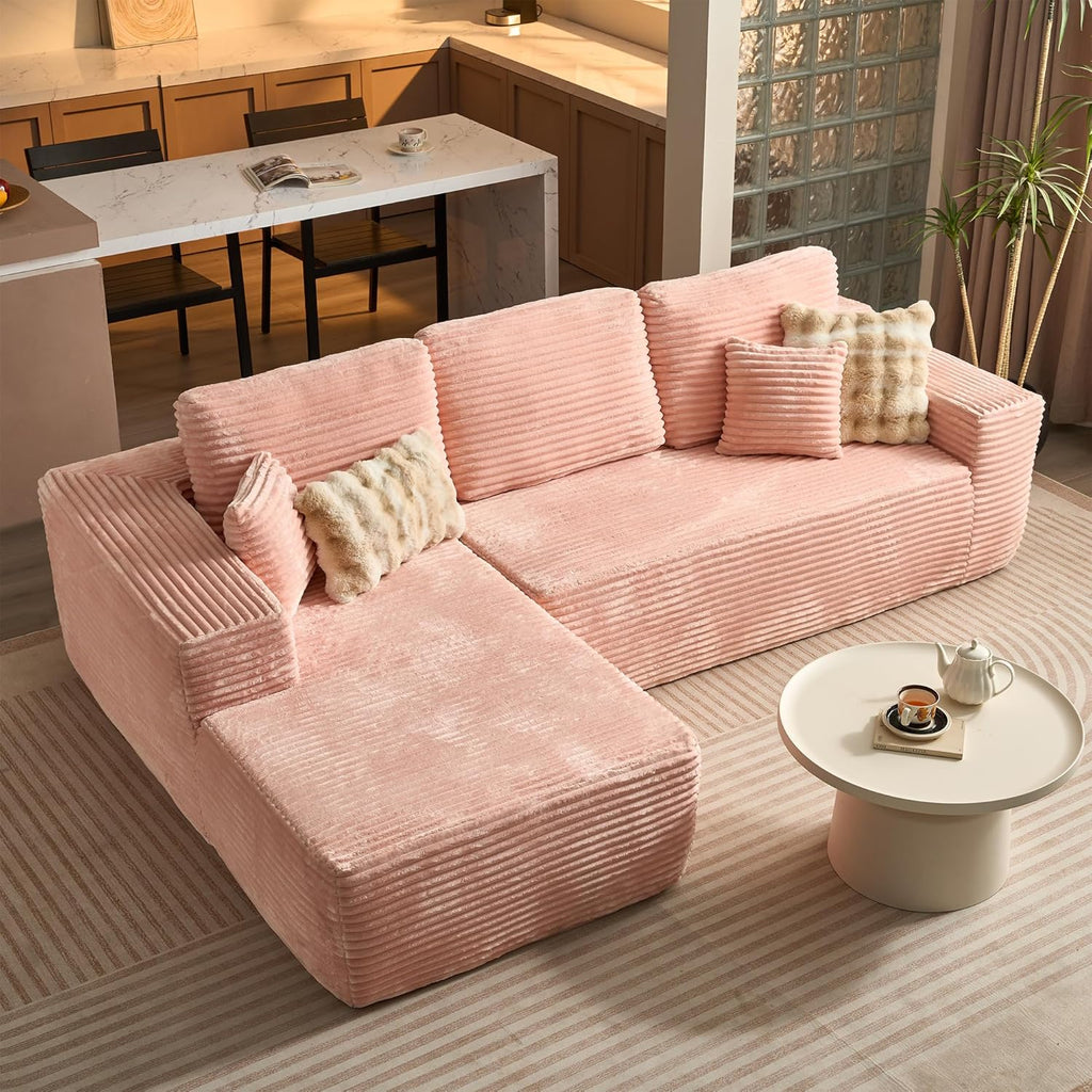 Ovios 104" Cloud Section Sofa L-shaped lounge chair, modern modular sofa