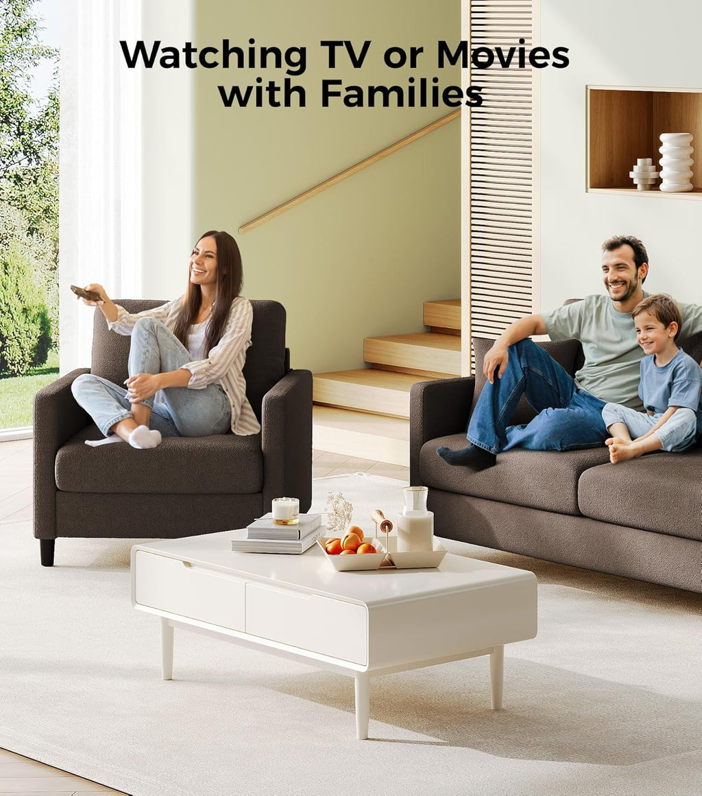 Loveseat Sofa 51" Love Seat Comfy Corduroy Small Loveseat Tool-Free Setup Couch