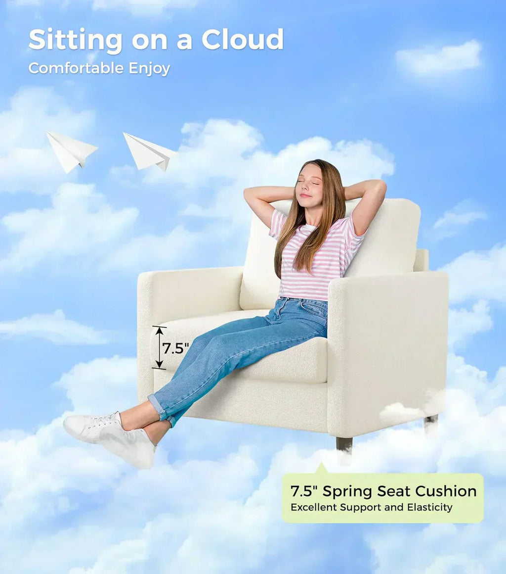 Loveseat Sofa 51" Love Seat Comfy Corduroy Small Loveseat Tool-Free Setup Couch