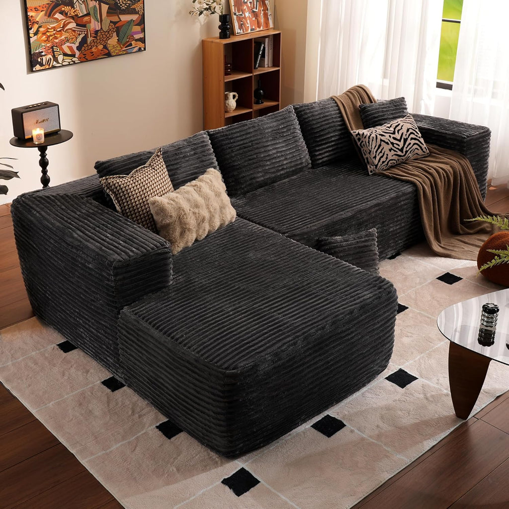 Ovios 104" Cloud Section Sofa L-shaped lounge chair, modern modular sofa