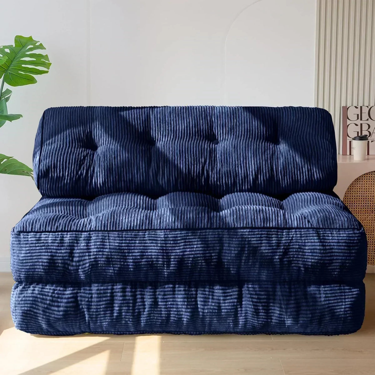 MAXYOYO Folding Sofa Bed Convertible Sleeper Chair with Pillow Foldable Mattress with Back Support