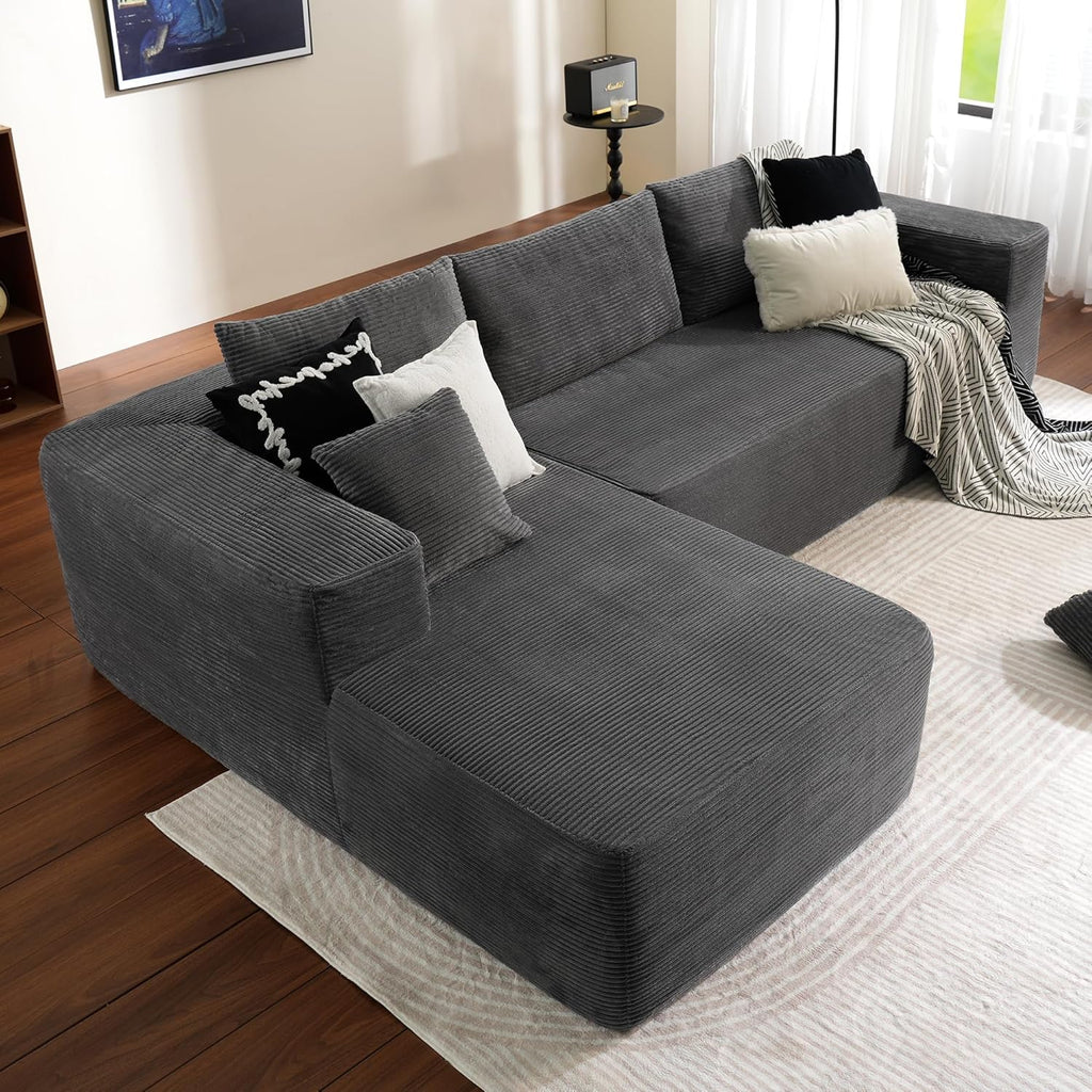 Ovios 104" Cloud Section Sofa L-shaped lounge chair, modern modular sofa