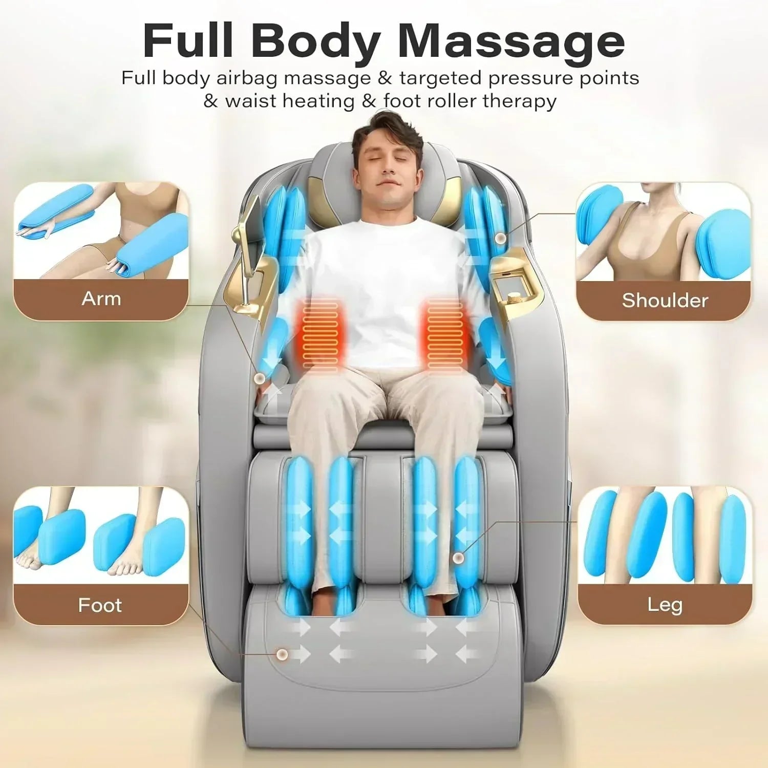 Full Body Massage Chair 160° Zero Gravity Recliner with Body Scan Shiatsu Massage Chair