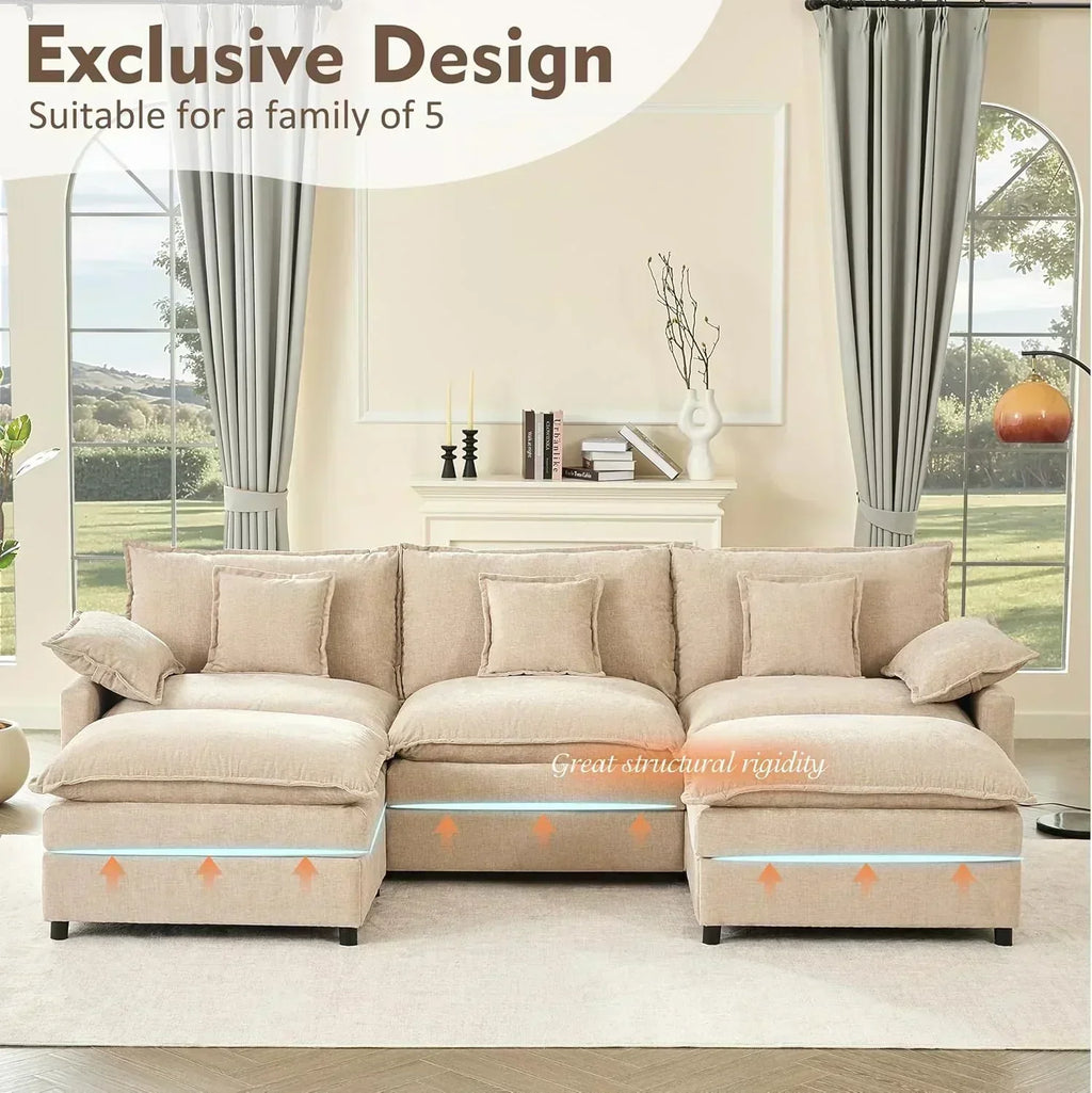 108" U-shaped sofa modular sofa Comfortable cloud sofa
