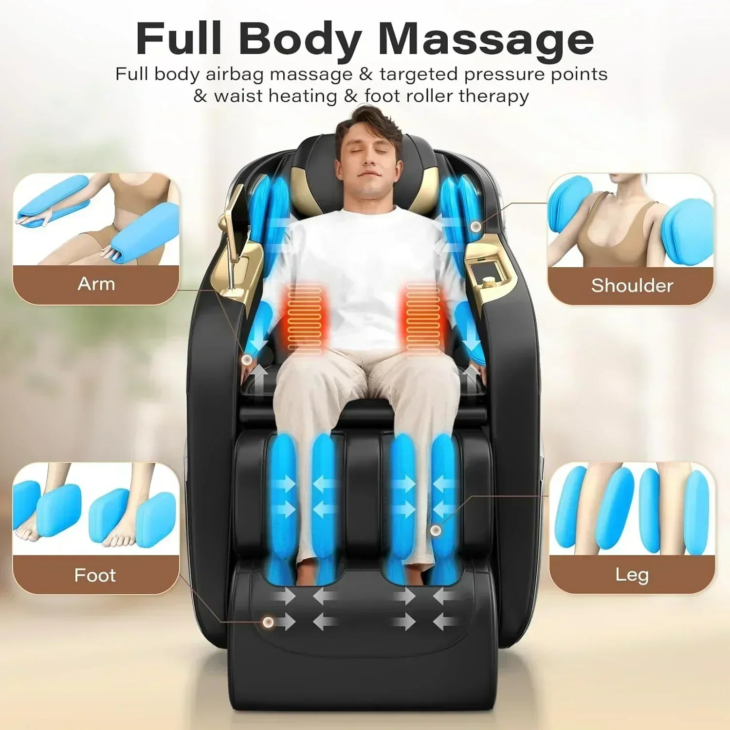 Full Body Massage Chair 160° Zero Gravity Recliner with Body Scan Shiatsu Massage Chair