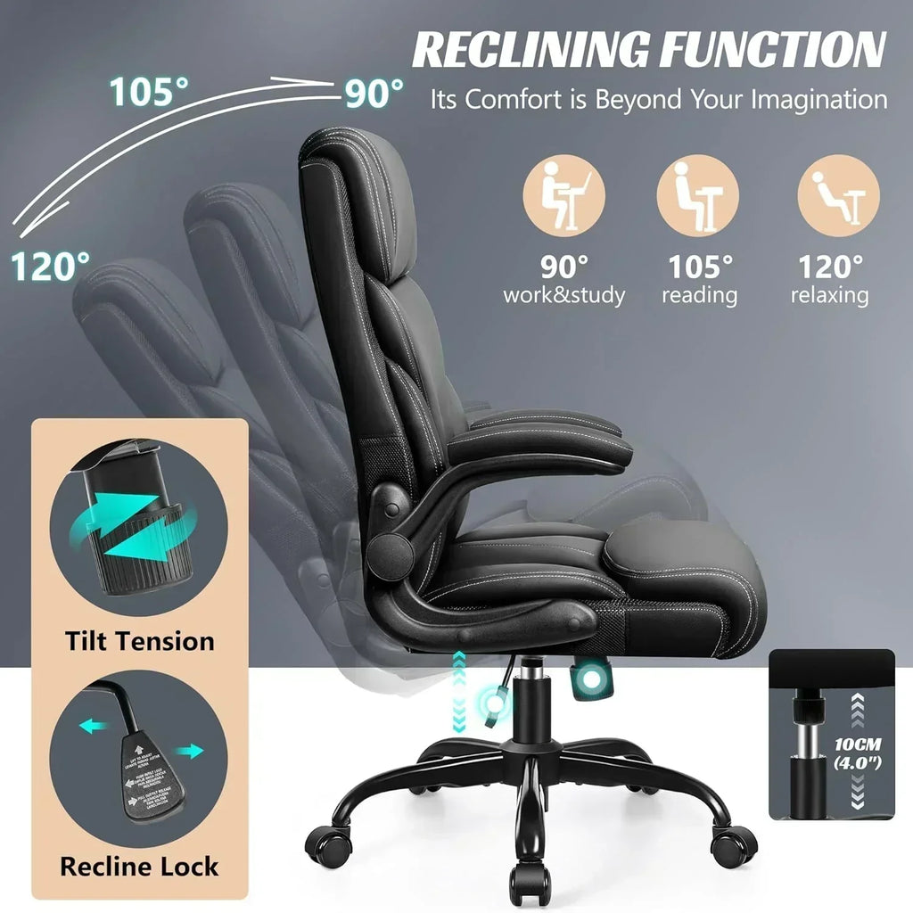 Office Chair Large High-Foot Computer Desk Chair Chair Lumbar Support Rotating Computer Chair