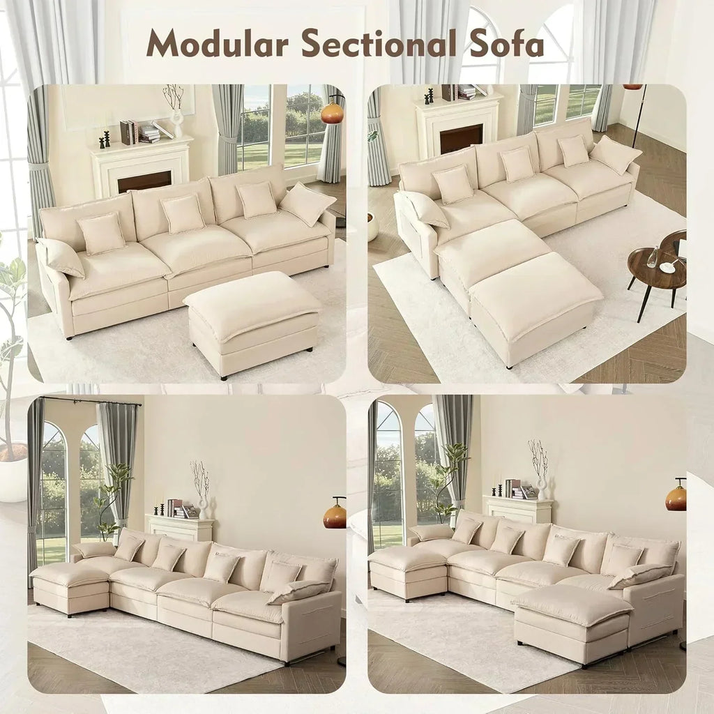 108" U-shaped sofa modular sofa three-seater comfortable cloud sofa
